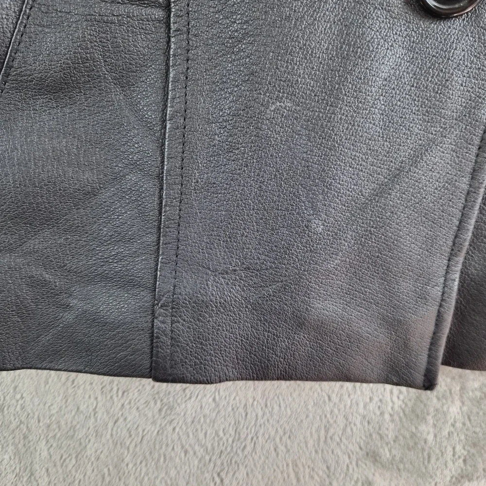 Serge Platini Blazer Jacket Small Black Genuine Leather 2 Buttons Sport Coat - Picture 14 of 16